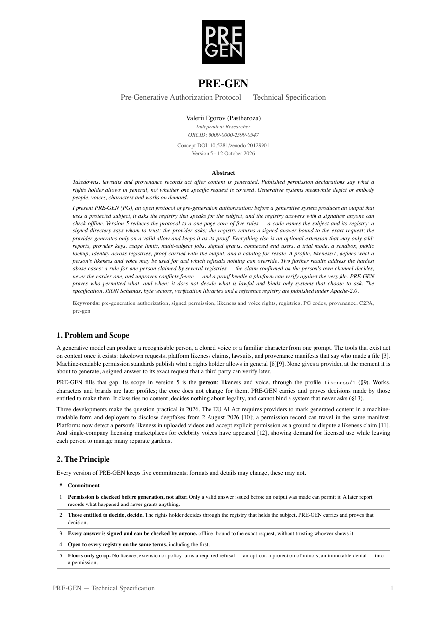 PRE-GEN v5, page 1 of 6
